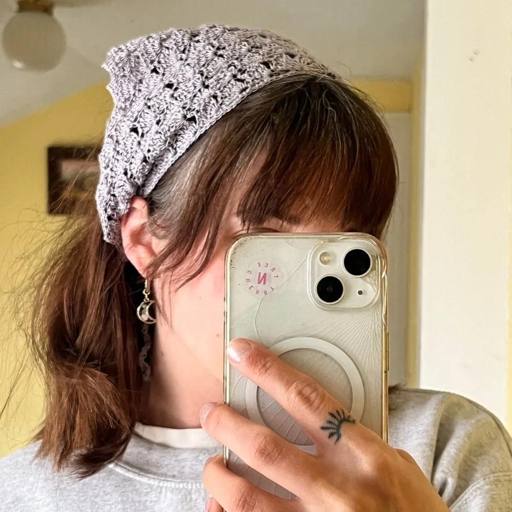 Handmade Crochet Bandana Light Lavender